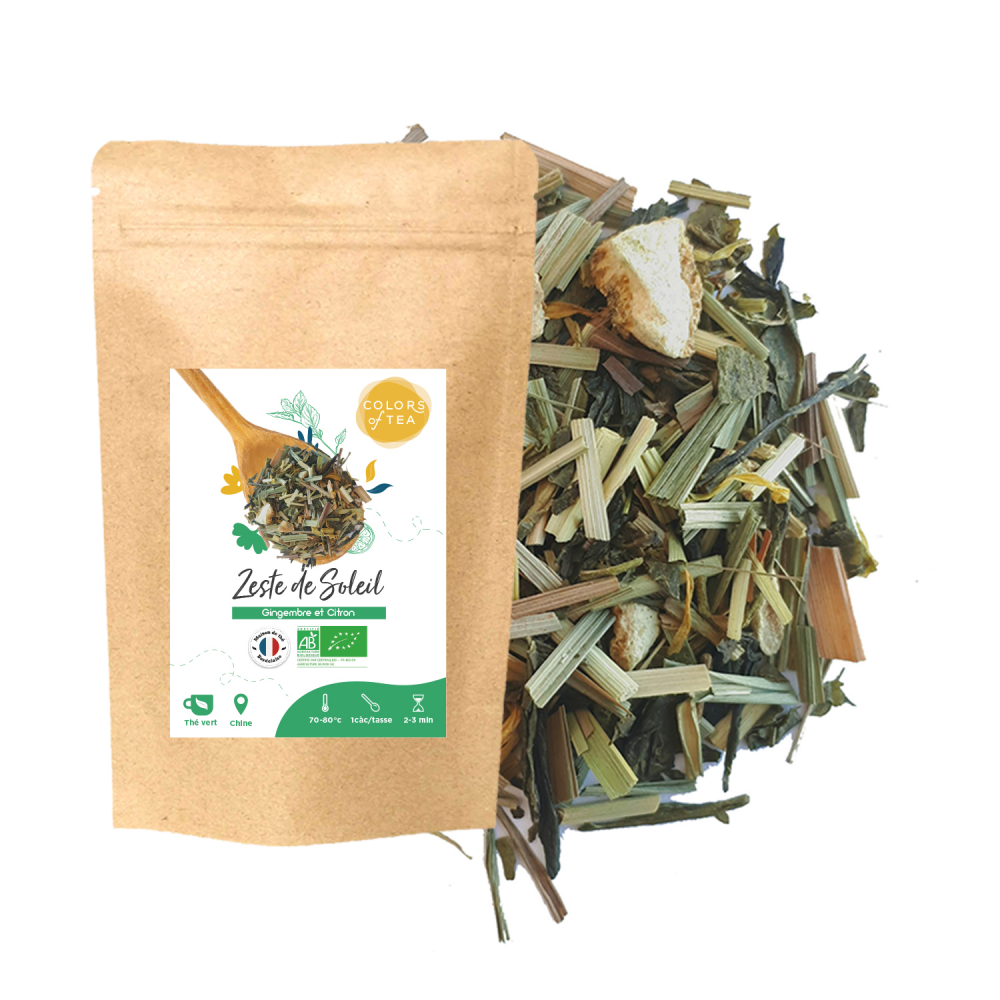Thé vert épice et agrume - Gingembre et citron - Colors of Tea