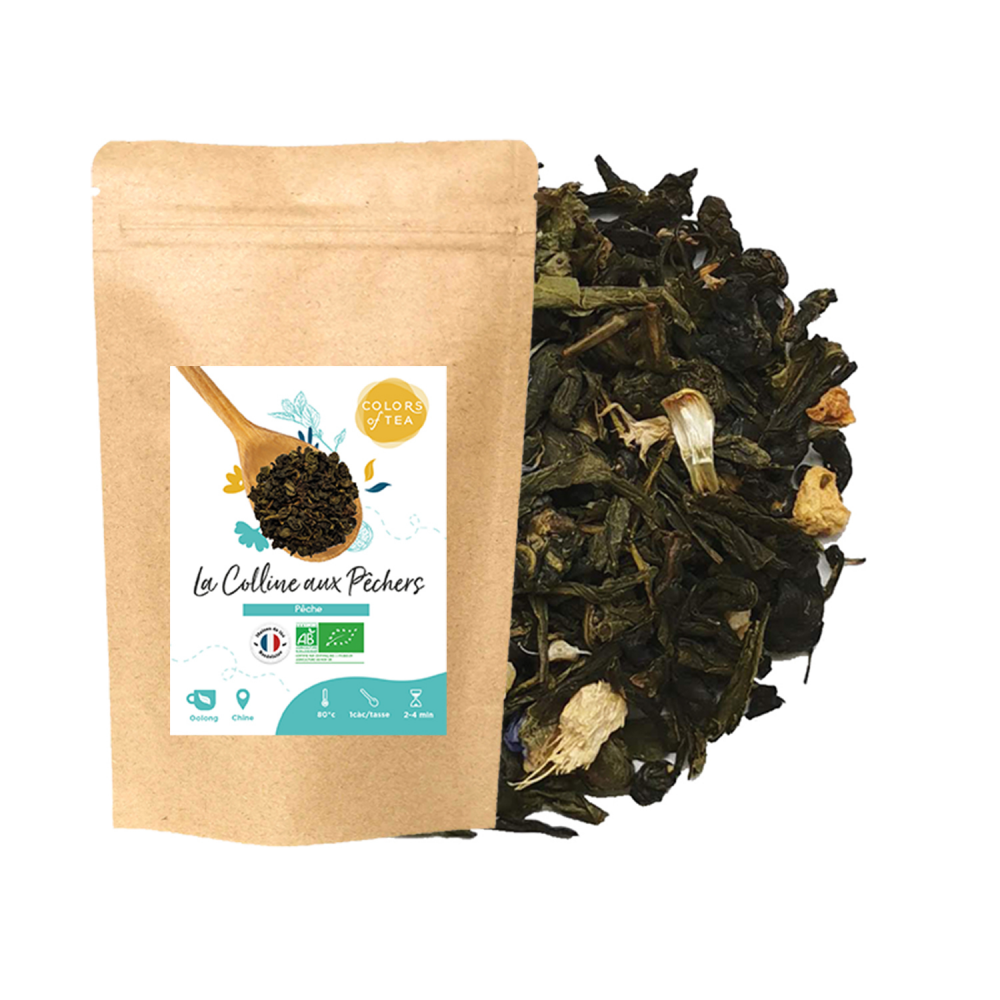Mélange de Oolong et de Thé Vert fruité - Pêche - Colors of Tea