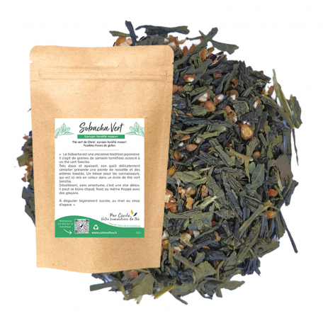 thé vert sencha, sarrasin torréfié maison, vanille, fraise et pamplemousse BIO - Colors of Tea