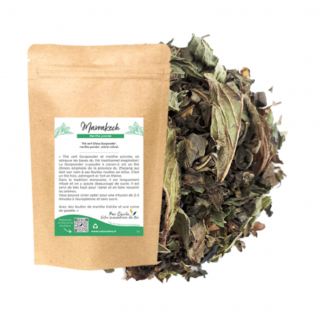 Thé vert végétal - Menthe poivrée