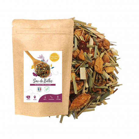 Tisane Myrtille et Mirabelle colors of tea